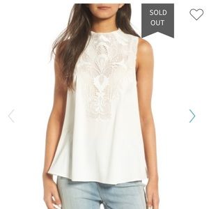 Chelsea28 lace yoke sleeveless top